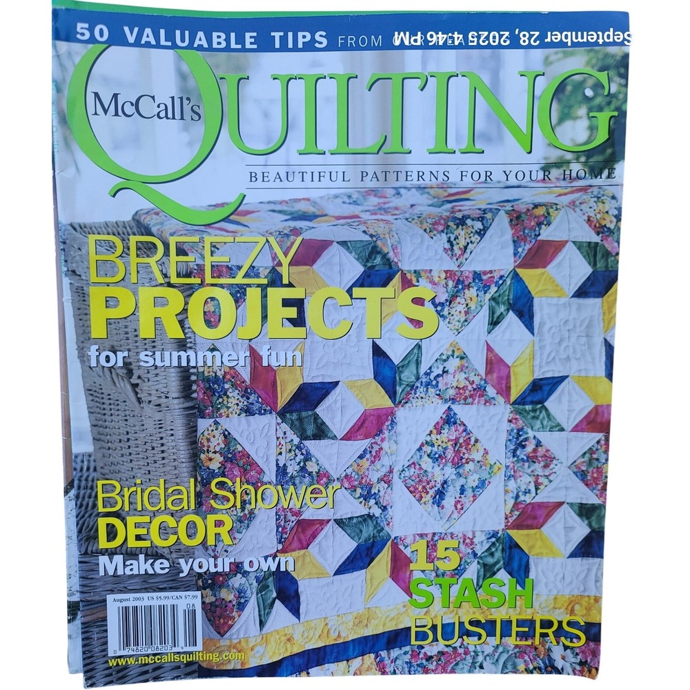 McCall's Quilting Magazine August 2003 Breezy Summer‎ Projects Stash Busters